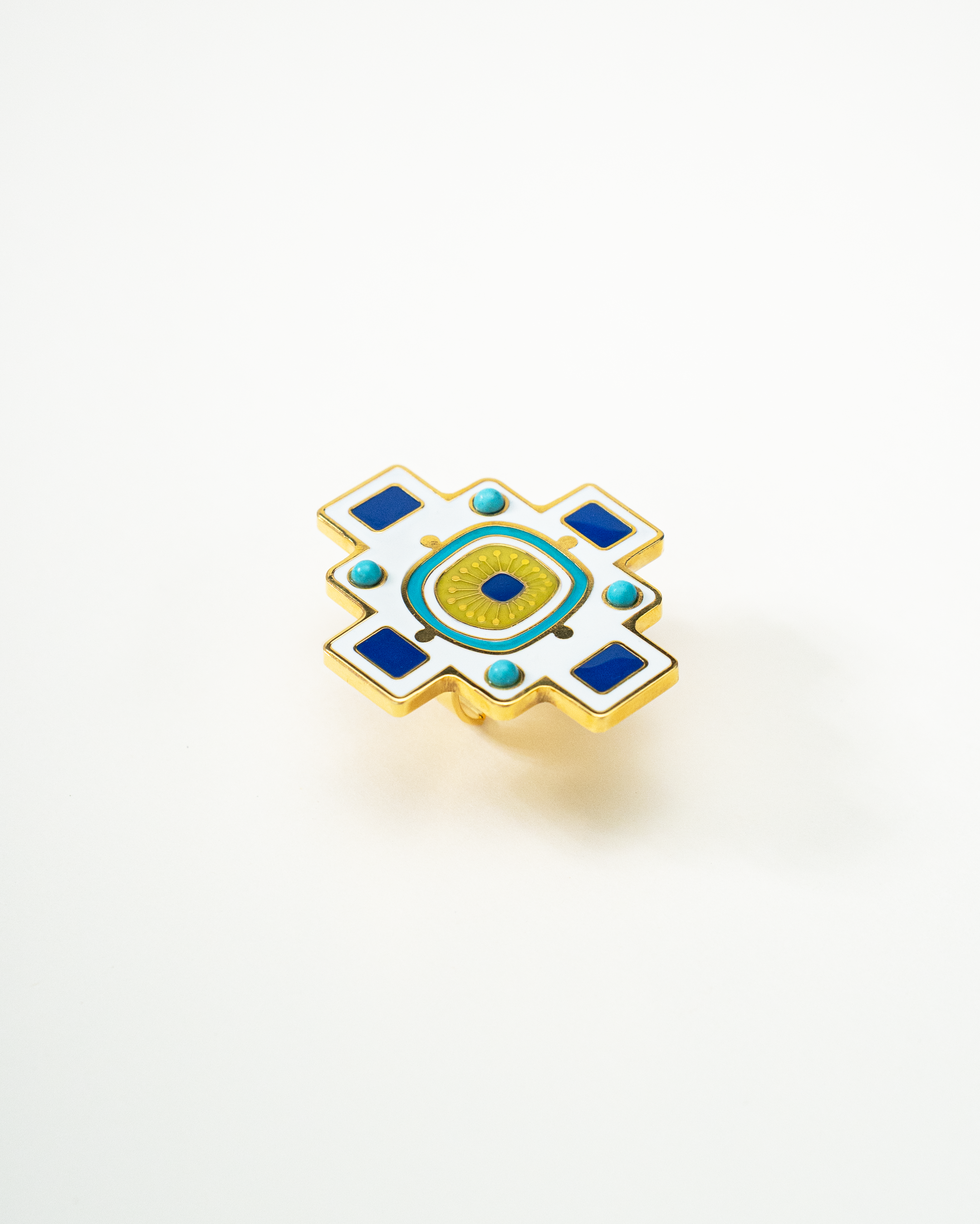 Ring Cross with turquoise Stones